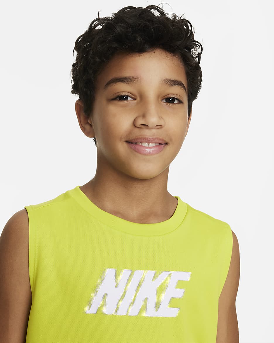 Nike Dri FIT Multi Big Kids Boys Sleeveless Training Top. Nike